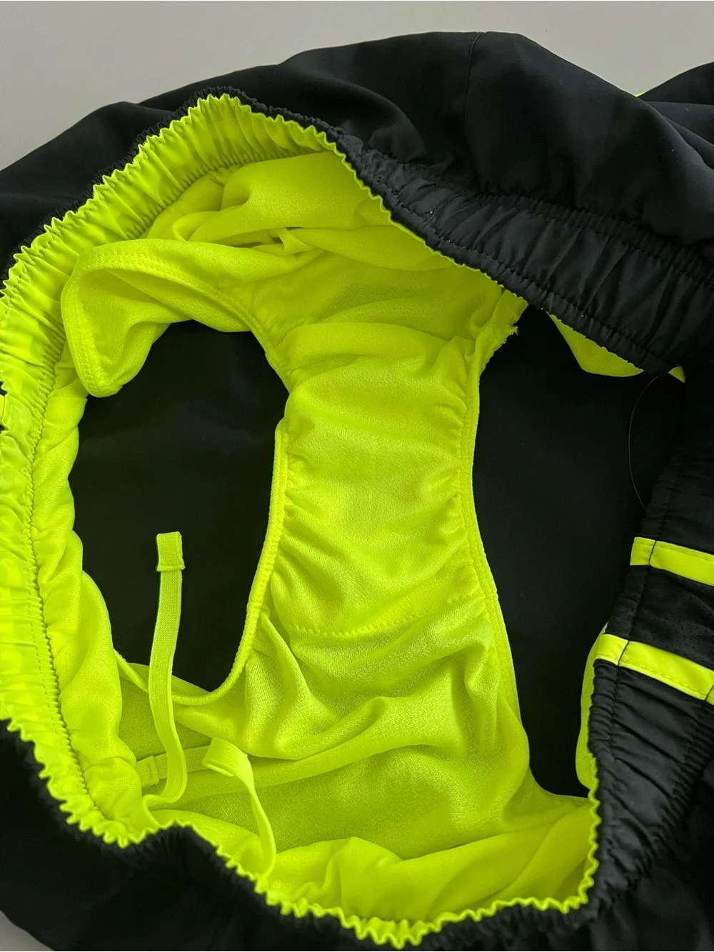 Nike Womens Black Yellow Dri Fit Pull On Activewear Athletic Shorts Size Large